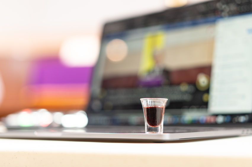 Laptop with communion cup